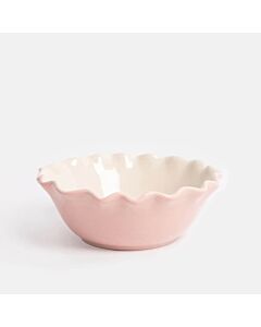 Caroline Gardner Pink Scallop Edge Love Heart Cereal Bowl